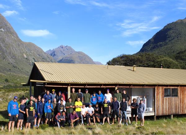 The Otago Highlanders at Steele Creek Lodge, Greenstone Track.